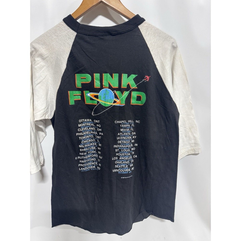 Vintage 1987 Tour Pink Floyd RARE 3/4 Sleeve T Shirt L Made In USA Fast Shipping - Picture 8 of 10